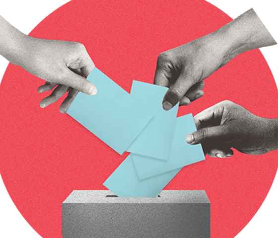 Hands casting ballots